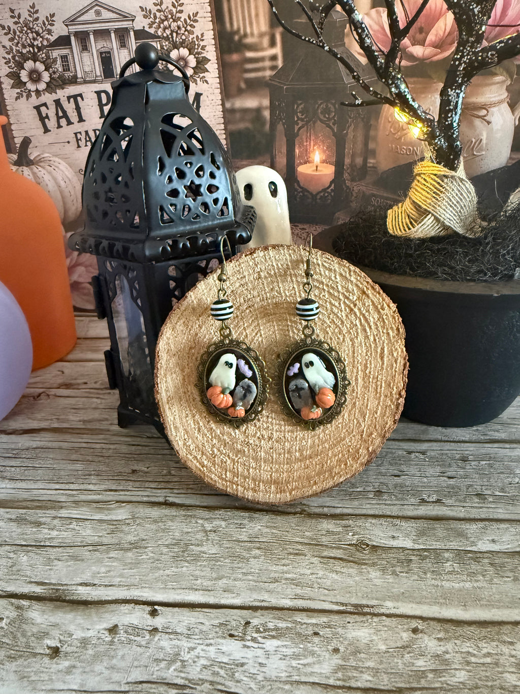 Spooky Ghost Frame Earrings