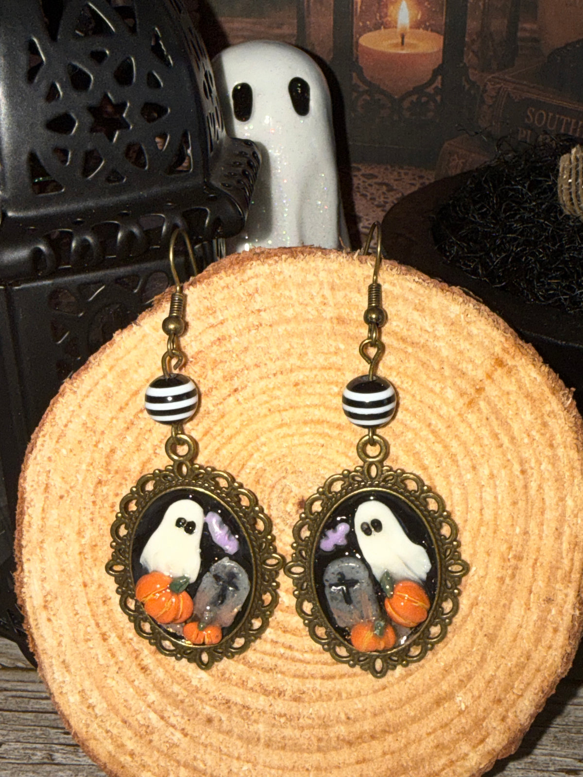 Spooky Ghost Frame Earrings
