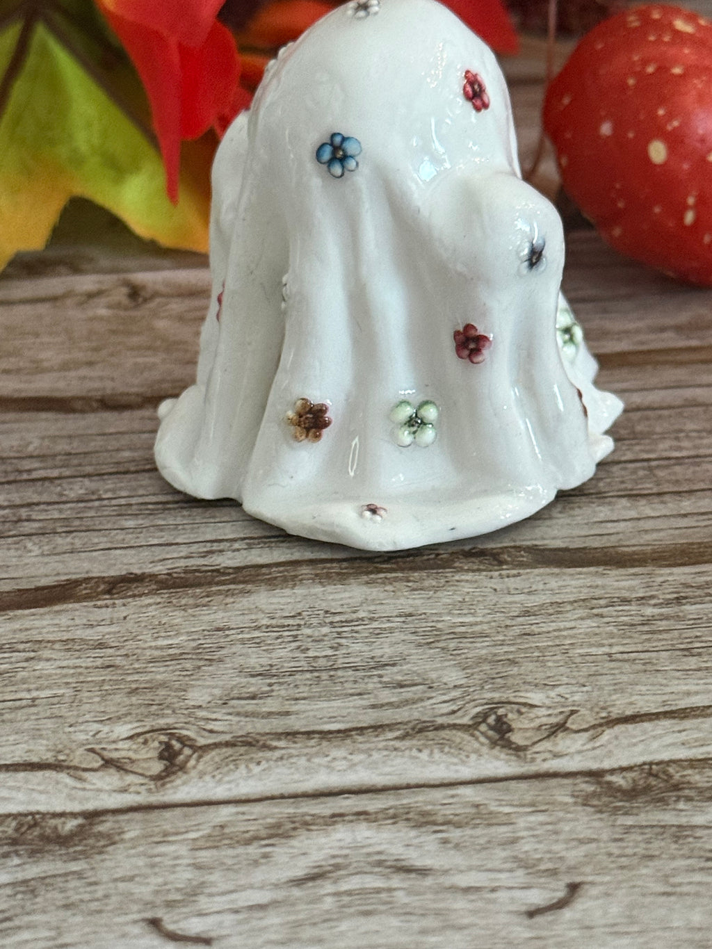 Happy Haunts Desk Buddy - Flower Bedsheet Ghost "Basil"